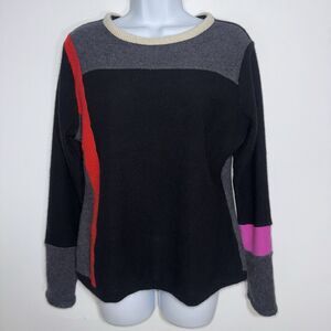 Ekologic 100% Recycled Cashmere Crew Sweater Retro USA Handmade Women Large
